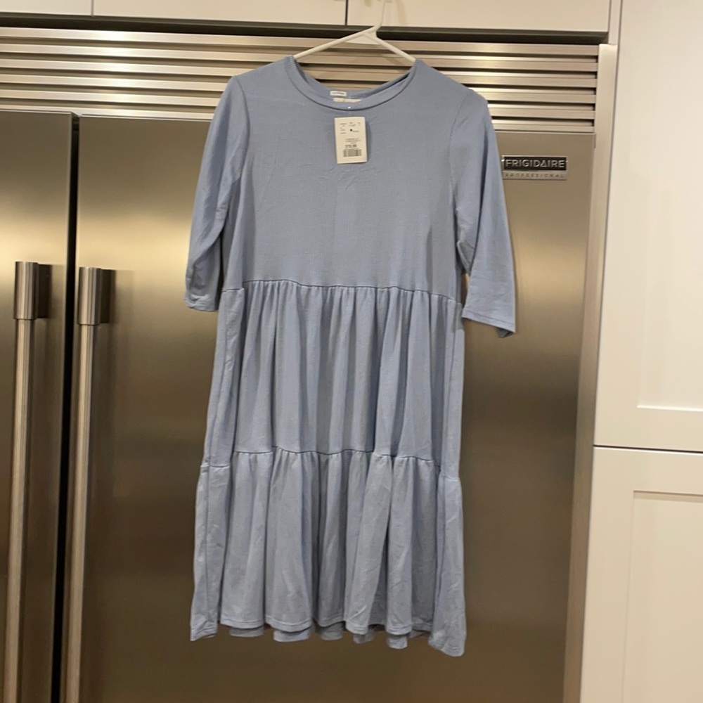 Dress - ribbed/blue